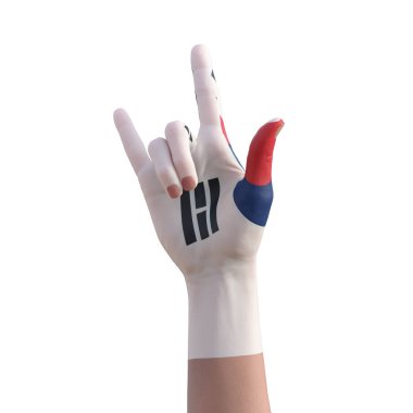 Güney Kore dövmesi, iletişim ve ulus kavramı ile el hareketlerinin 3D çizimi