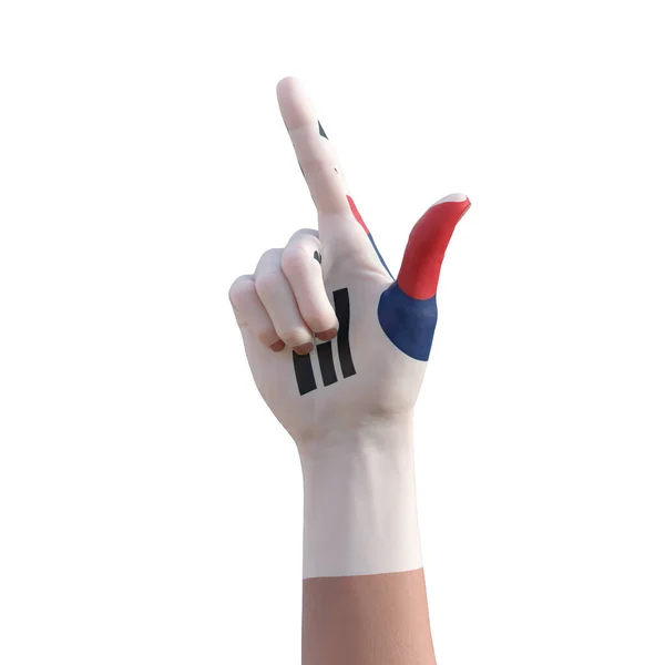 손으로 몸짓을 남쪽의 코레아 의사소통 — 스톡 사진