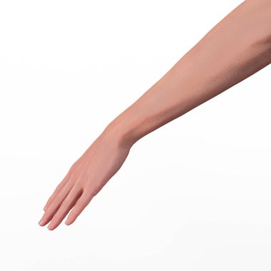 3D çizim, kaslı kadın pozu