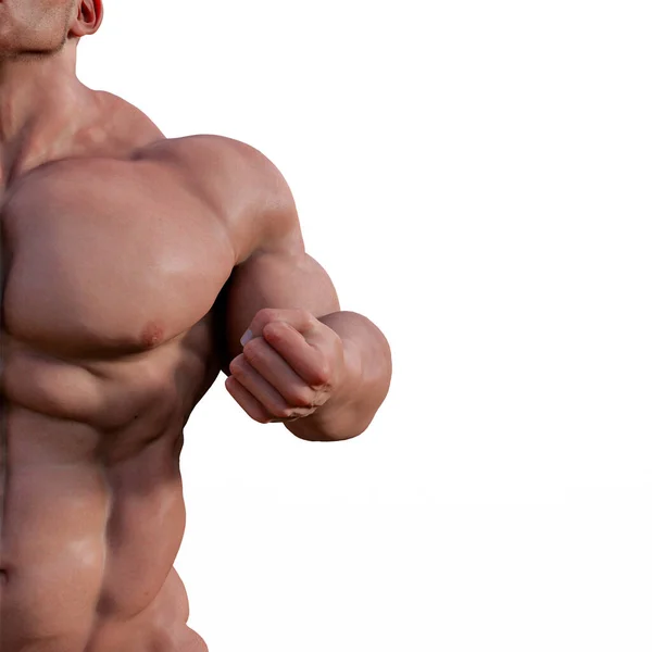 Illustration Muskulöser Mann Pose — Stockfoto