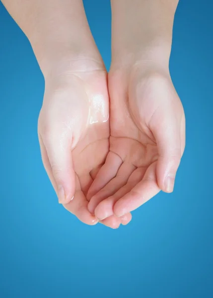 Mano con agua — Foto de Stock