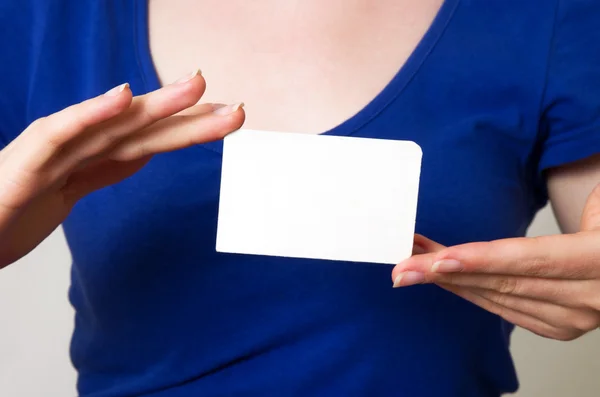 Hands with card — Stock Photo, Image
