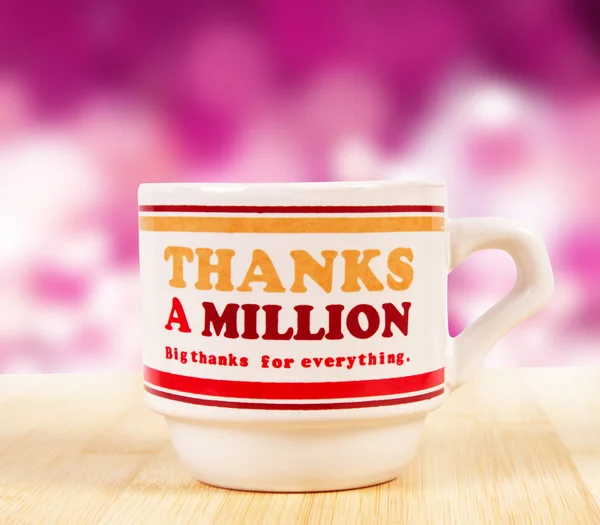 Thanks cup — Stock Photo, Image