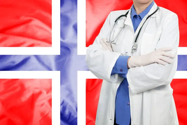 Doutor Com Bandeira — Fotografia de Stock