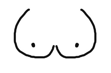 beyaza çizilmiş komik göğüsler