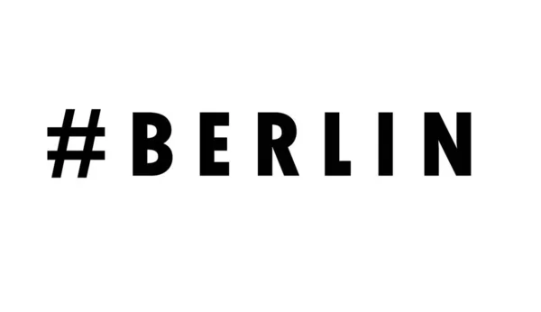 Berlin Hashtag Szó Fehér — Stock Fotó