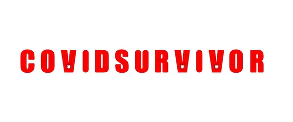 Covid Survivor Text White — Stock Photo, Image