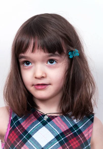 Malá Krásná Dívka Portrét Doma — Stock fotografie
