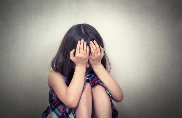 Small Girl Sitting Depression — Stock Photo, Image