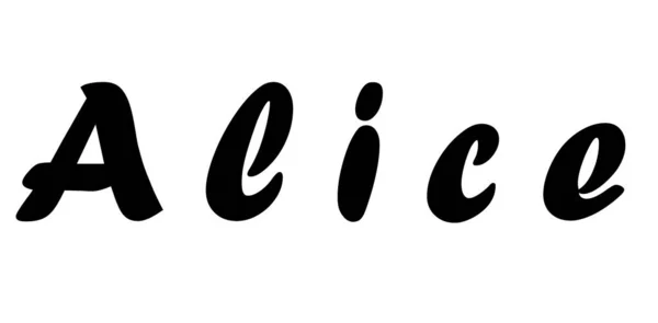 Návrh Jednoduchého Textového Názvu Pro Alice — Stock fotografie