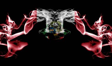 Bayrak ile soyut duman