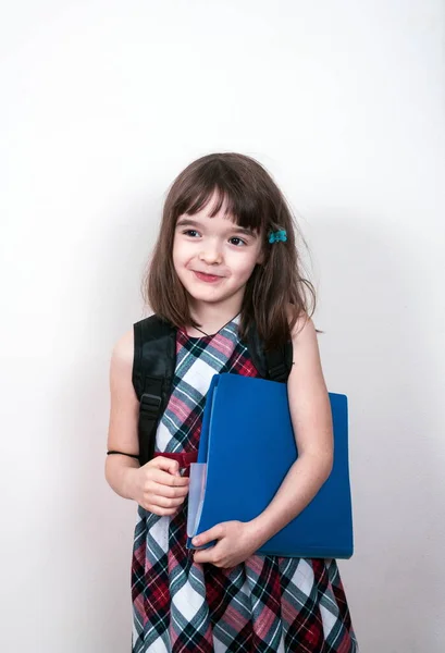 Bambina Che Legge Libro Casa — Foto Stock