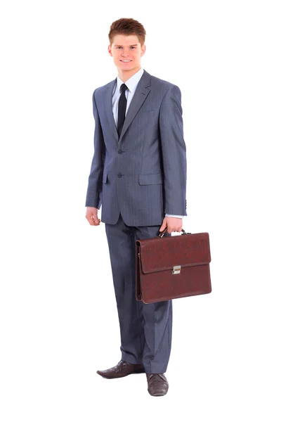 Junger Geschäftsmann isoliert auf weißem Hintergrund — Stockfoto