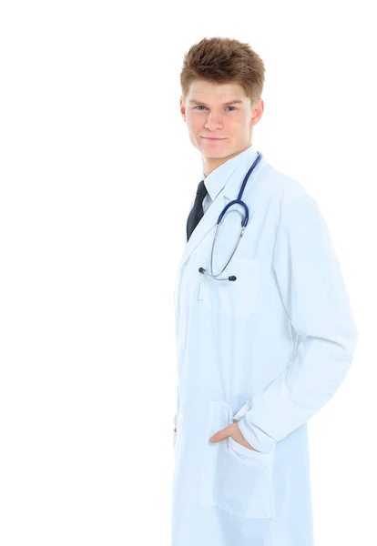 聴診器で若い医者は男 — ストック写真