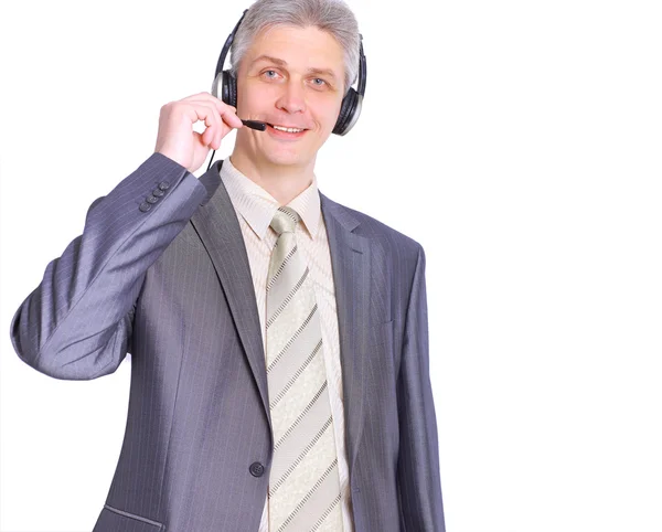 L'opérateur de la communication au bureau . — Photo