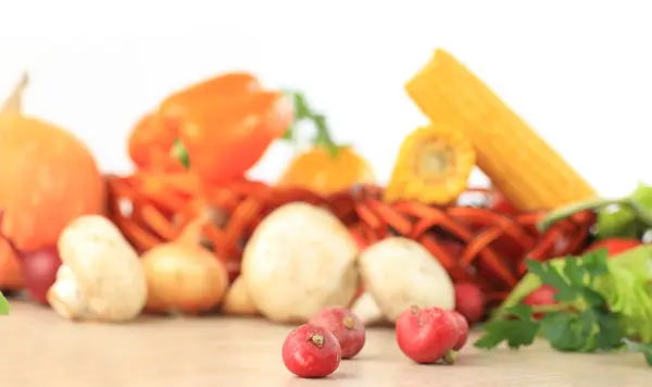 Fresh pepper vegetables isolated on white background — Stock Photo, Image