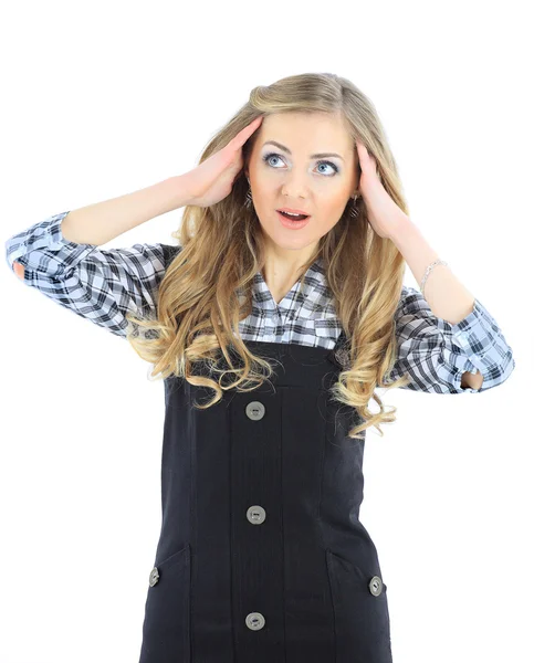 Mooie zakelijke vrouwen. geïsoleerd op een witte achtergrond. — Stockfoto