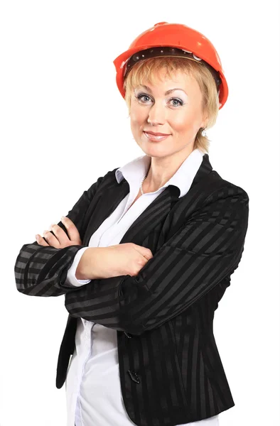 Beautiful businesswoman engineer. — Stock Photo, Image