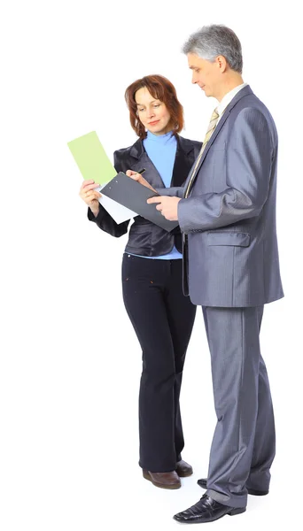 Retrato de los negocios sobre un fondo blanco — Foto de Stock