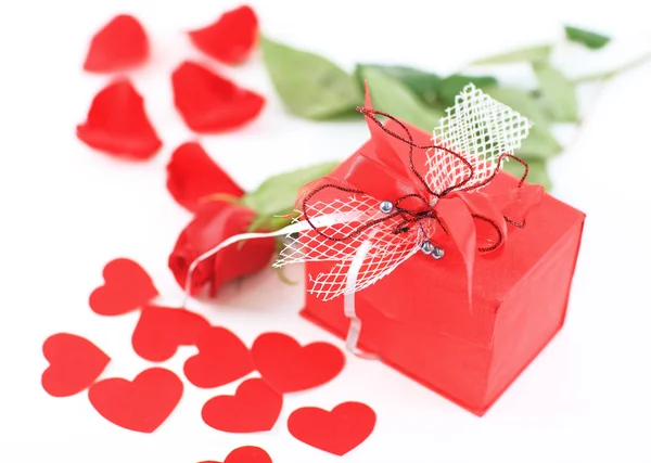 A rose and a box — Stock Photo, Image