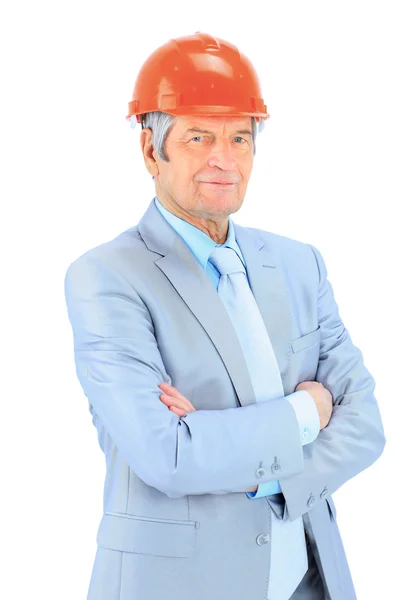 Engineer at the age of. Isolated on a white background. — Stock Photo, Image