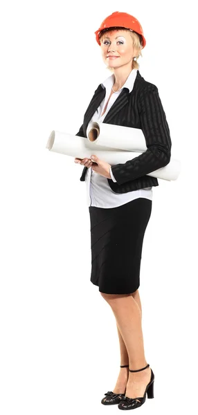 Beautiful businesswoman engineer. — Stock Photo, Image