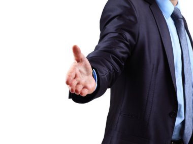İşi bağlamaya hazır eli açık bir iş adamı.