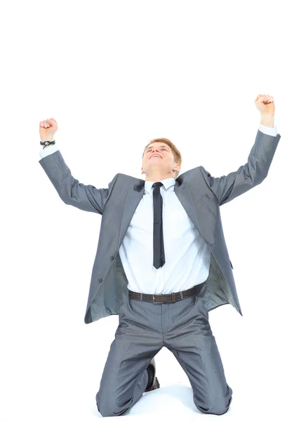 The young handsome businessman isolated on a white background. — Stock Photo, Image