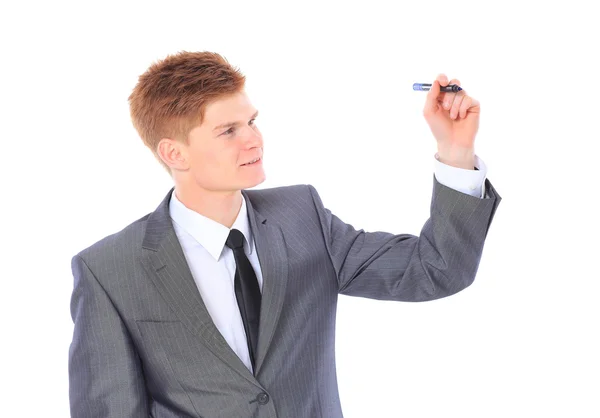 The young handsome businessman isolated on a white background. Stock Picture