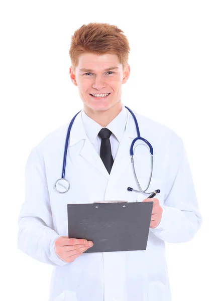 Nice young doctor with a stethoscope. Royalty Free Stock Photos