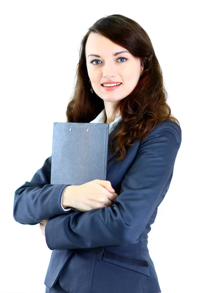 Bonita mujer de negocios. Aislado sobre un fondo blanco . —  Fotos de Stock