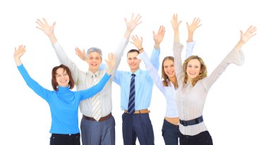 iş grubu. Beyaz bir arka plan üzerinde izole.