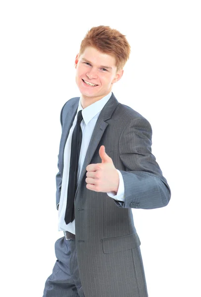 El joven hombre de negocios guapo aislado sobre un fondo blanco . —  Fotos de Stock