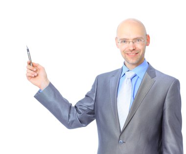 genç işadamı bir kaydı yapar..