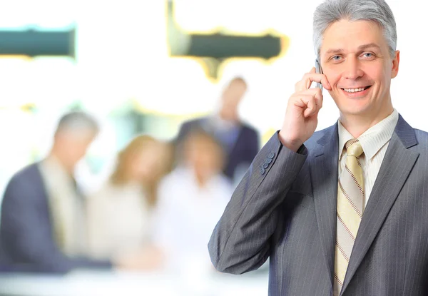 Group of businessmen discussing income. — Stock Photo, Image