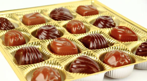 Gros plan chocolat brun fond de bonbons — Photo