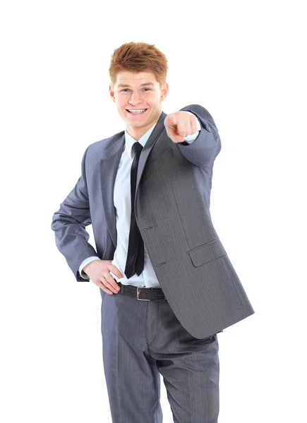 El joven hombre de negocios guapo aislado sobre un fondo blanco . —  Fotos de Stock