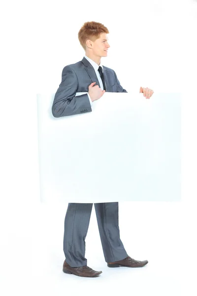 El joven hombre de negocios guapo aislado sobre un fondo blanco . — Foto de Stock