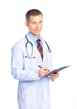 güzel genç bir doktor ile bir stetoskop.