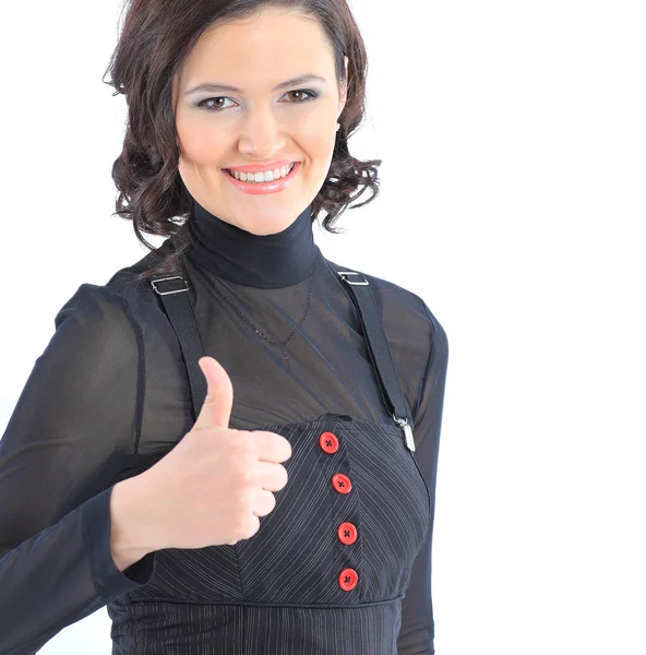 Hermosa mujer de negocios. Aislado sobre un fondo blanco . — Foto de Stock