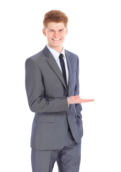 The young handsome businessman isolated on a white background. Stock Image