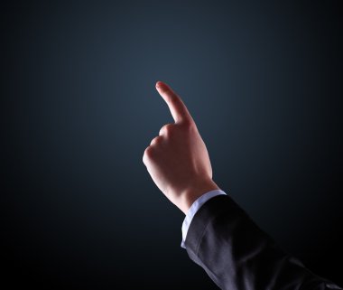 işadamı, bir jest, bir parmak.