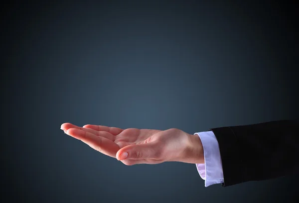 The businessman, a gesture, a finger. — Stock Photo, Image