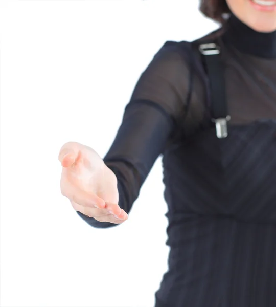 Hermosa mujer de negocios. Aislado sobre un fondo blanco . — Foto de Stock