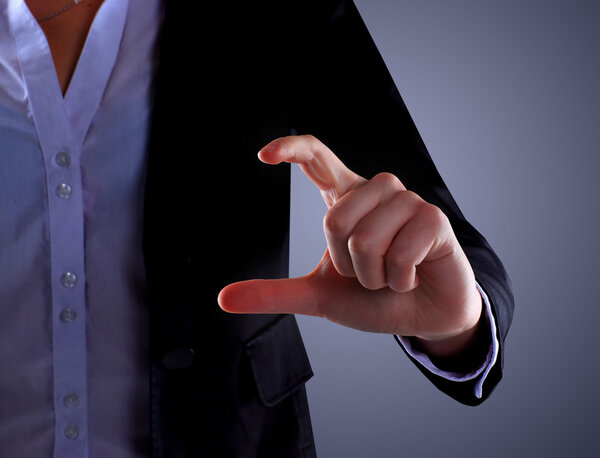 Бизнесмен показывает пальцем
.