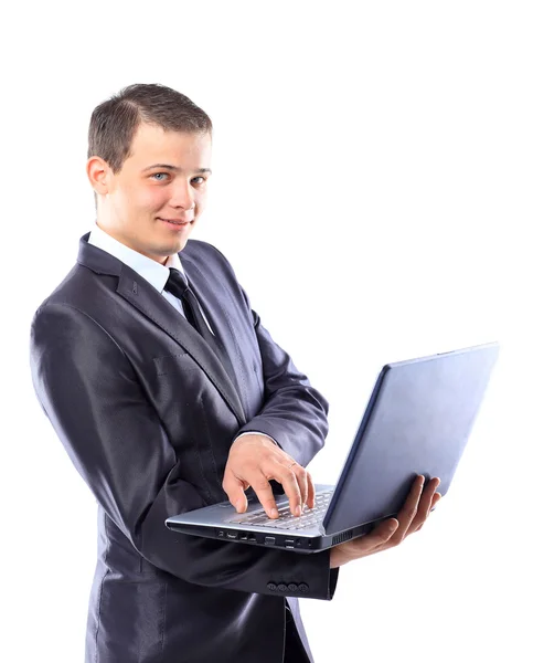 Businessman with a laptop. Stock Picture