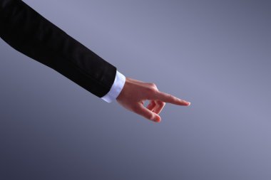 iş kadını dokunmatik dijital arabirimi