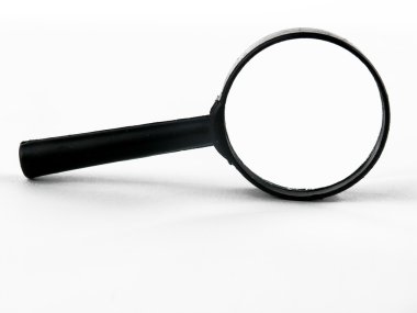 Lupa.isolated beyaz bir arka plan üzerinde.