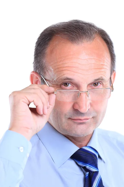 Porträt eines seriösen Geschäftsmannes mit Brille — Stockfoto