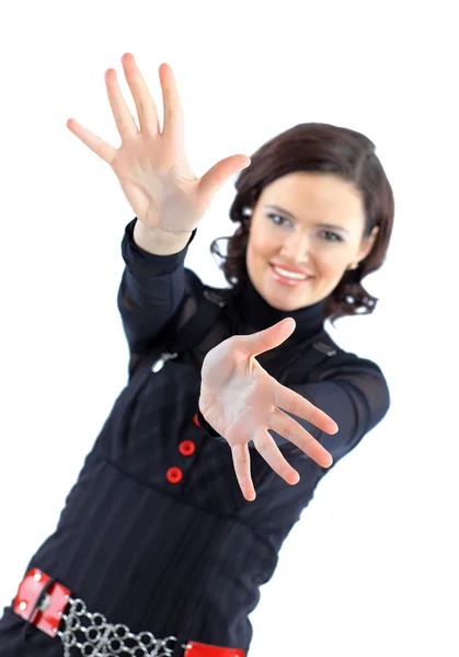 Hermosa mujer de negocios. Aislado sobre un fondo blanco . —  Fotos de Stock